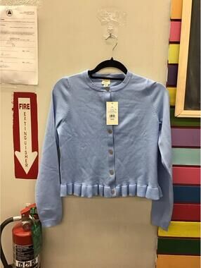 A new day womens XS ruffle cardigan baby blue new from JCPenney